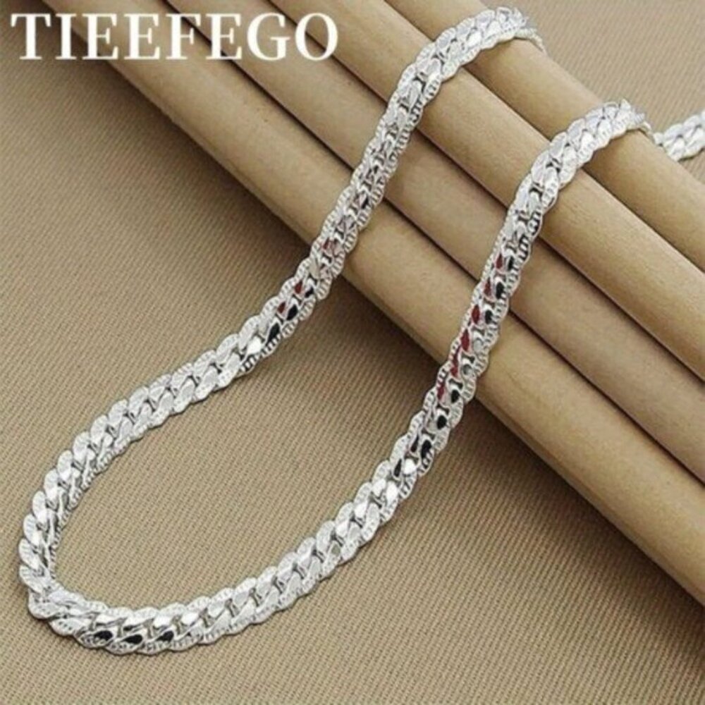 Elegant 925 Silver-Plated Adjustable Chain Necklace - Unisex - Picture 4 of 9